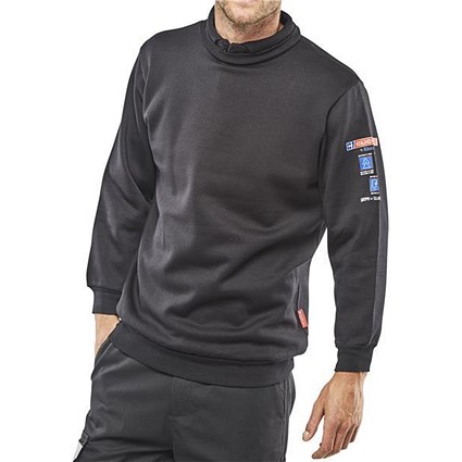 Click Arc Fire Retardant Flash Sweatshirt, Large, Navy Blue