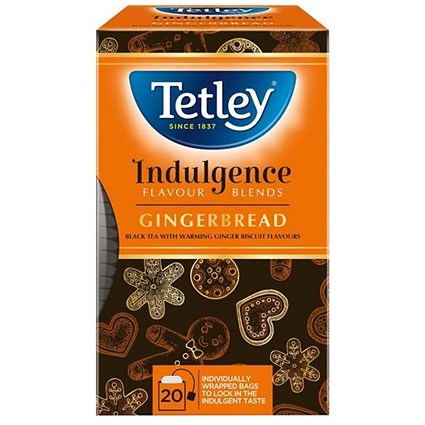 Tetley Indulgence Teabags / Gingerbread / String & Tag / 20 Bags