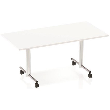 Sonix Flip Top Rectangular Table, 1600mm, White
