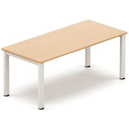 Sonix Rectangular Meeting Table / White Legs / 1800mm / Maple