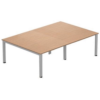 Sonix Meeting Table / Silver Legs / 2400mm / Beech