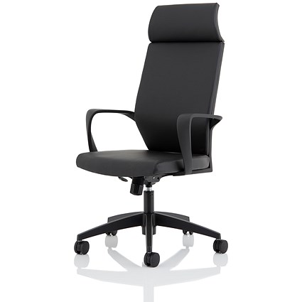 Trexus Hampton PU Leather High Back Chair with Headrest - Black