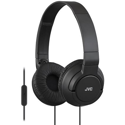 JVC On Ear Headphones Built-in Mic and Remote Foldable Black Ref HA-SR185-B-E