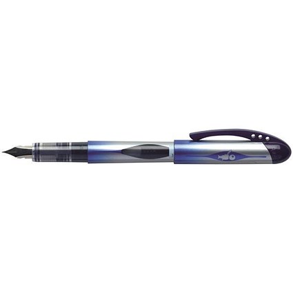 Bic Disposable Fountain Pen / Ink Window / Iridium Nib / Blue / Pack of 12
