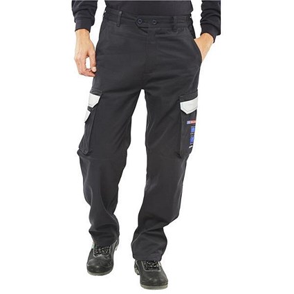 Click Arc Fire Retardant Compliant Trousers, Size 30 Short, Navy Blue