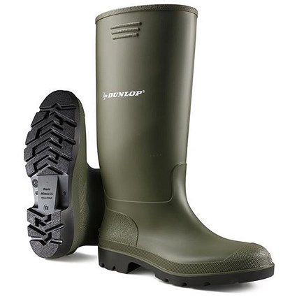 Dunlop Pricemaster Wellington Boots, Size 6, Olive Green