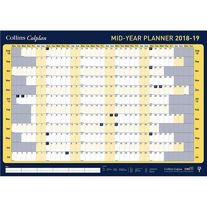 Collins 2018 - 2019 Mid Year Planner / Unmounted / 840x594mm