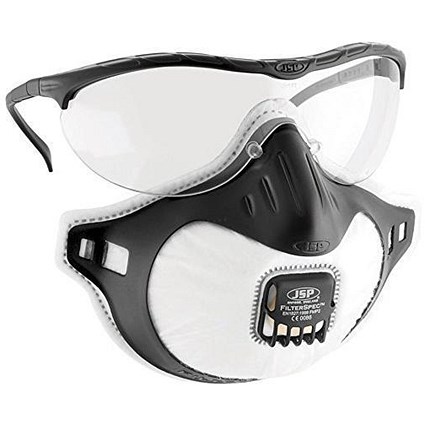JSP Filterspec Anti-scratch Spectacles - Black & Clear