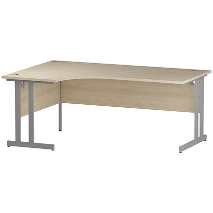 Trexus 1800mm Corner Desk, Left Hand, Silver Legs, Maple