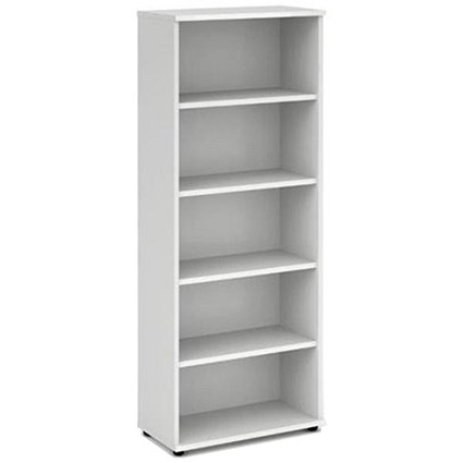 Trexus Tall Bookcase, 4 Shelves, 2000mm High, White