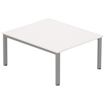 Sonix Meeting Table / Silver Legs / 1200mm / White