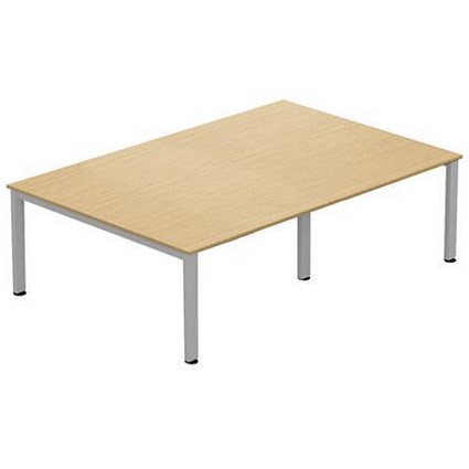 Sonix Meeting Table / Silver Legs / 2400mm / Oak