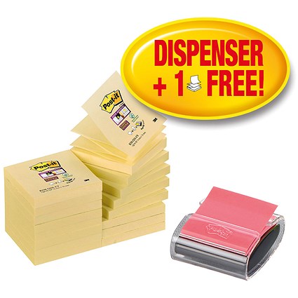 Post-it Pro Z-Note Dispenser and Super Sticky Pads, 76x76mm, 16 Pads