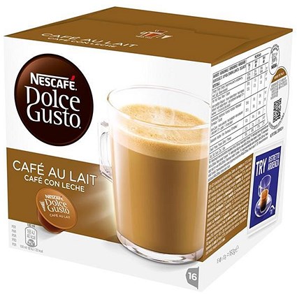 Nescafe Dolce Gusto Cafe au Lait Capsules, 16 Capsules, Pack of 3