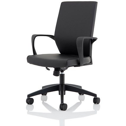 Trexus Hampton PU Leather Medium Back Chair - Black