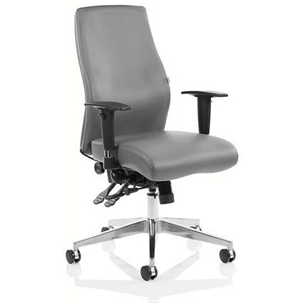 Adroit Onyx Ergo Posture Chair, Leather, Grey