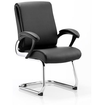 Trexus Romeo Leather Cantilever Chair - Black