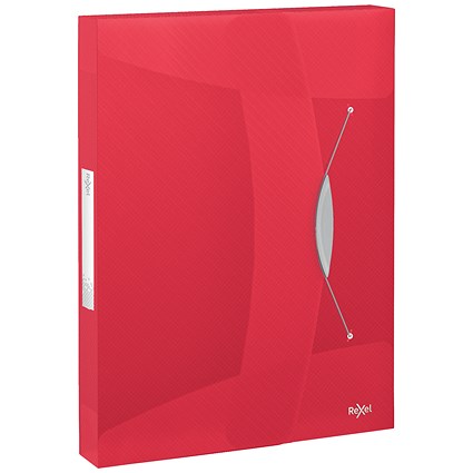 Rexel Choices Box File, 40mm Spine, A4, Transparent Red