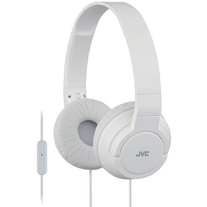 JVC On Ear Headphones Built-in Mic and Remote Foldable White Ref HA-SR185-W-E