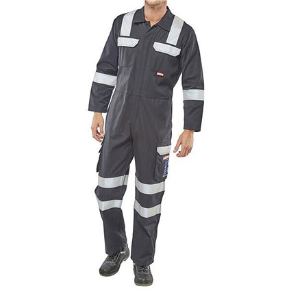 Click Arc Flash Coveralls, Size 38, Navy Blue