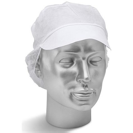 Click Once Disposable Snood Cap, White, Pack of 500