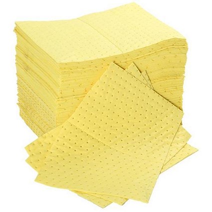 Fentex Chemical Absorbent Pads, 100 Litres, 400 x 500mm, Yellow