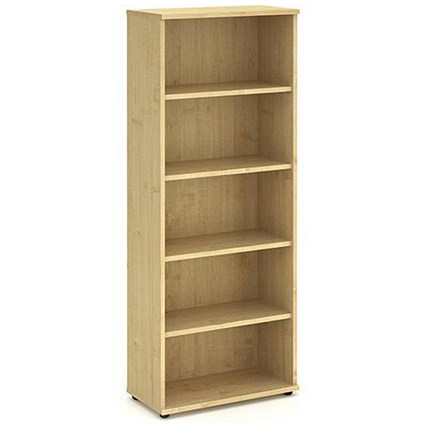 Trexus Tall Bookcase, 4 Shelves, 2000mm High, Maple
