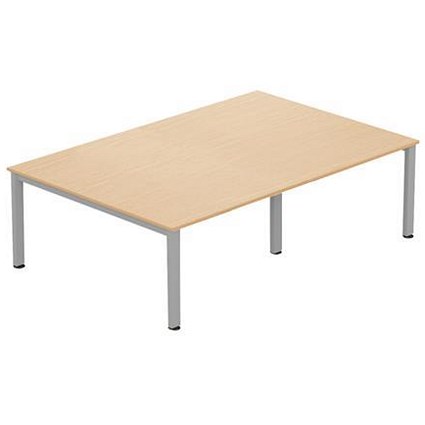 Sonix Meeting Table / Silver Legs / 2400mm / Maple
