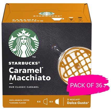 Starbucks Caramel Macchiato Dolce Gusto Capsules, 12 Capsules, Pack of 3