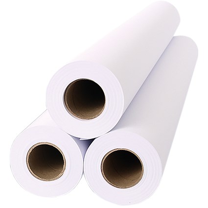 Inkjet Plotter Roll, 610mm x 50m, White, 80gsm, Pack of 6