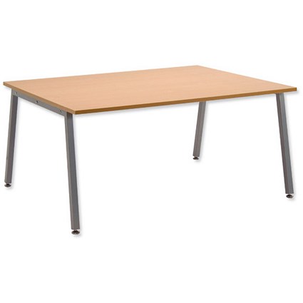FiZ1 Boardroom 1600 Table Square Angled Leg W1600xD1200xH730mm Beech