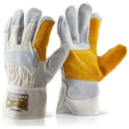B-Flex Canadian Double Palm High Quality Rigger Glove, White, Pack of 60