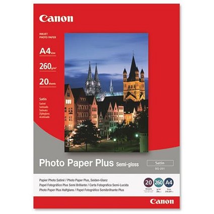 Canon Semi Glossy A4 Photo Paper / 100 x 150mm / 260gsm / White / 20 Sheets