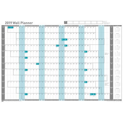 Sasco 2019 Wall Planner / Mounted / 915x610mm