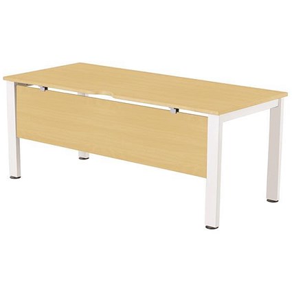 Sonix 1600mm Rectangular Desk / White Legs / Maple