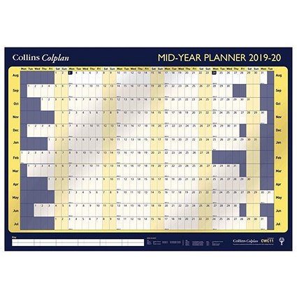 Collins 2019/20 Mid Year Planner, Unmounted, 840x594mm