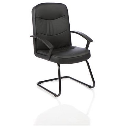 Trexus Harley Leather Cantilever Chair - Black