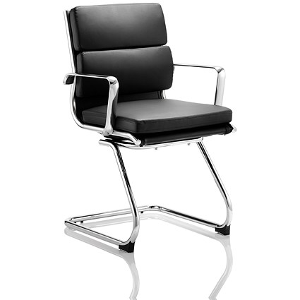 Sonix Savoy Leather Visitor Cantilever Chair - Black
