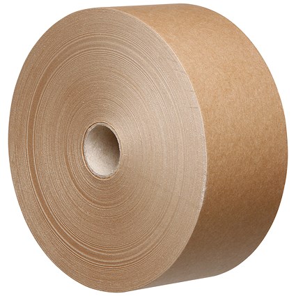 Water Activated Kraft Tape, Recyclable, 60gsm, 70mmx200m, Brown