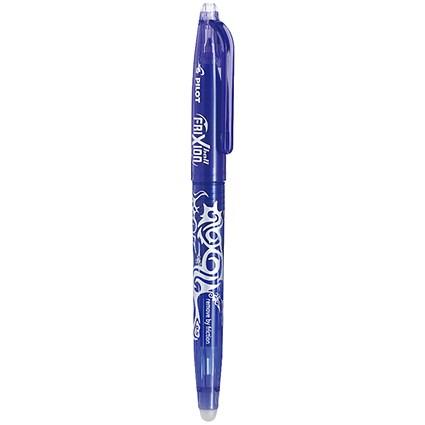 Pilot Frixion Rollerball Pen, Eraser-Rewriter, 0.5mm, Blue, Pack of 12