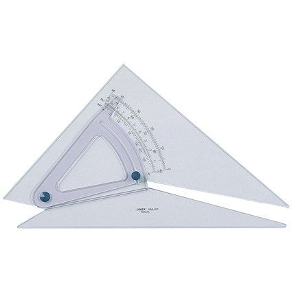 Linex Set Square, 250mm, Clear