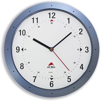 Alba Easytime Wall Clock Quartz with Plastic Lens and Case Diameter 320mm Blue