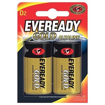 Eveready Gold Alkaline Batteries D/LR20 [Pack 2]