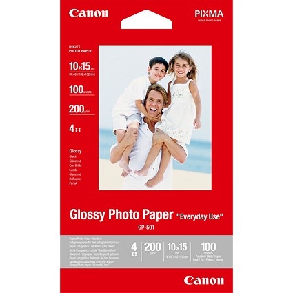 Canon GP-501 Glossy Photo Paper / 100 x 150mm / 200gsm / White / 100 Sheets