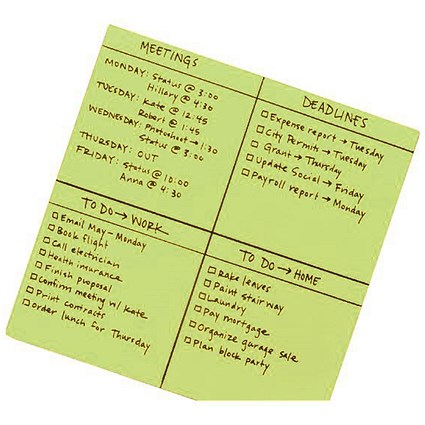 Post-it Super Sticky Big Notes, Self-adhesive, 560x560mm, Green, 30 Sheets