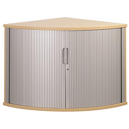 Sonix Low Corner Tambour Cupboard / 1 Shelf / 730mm High / Maple