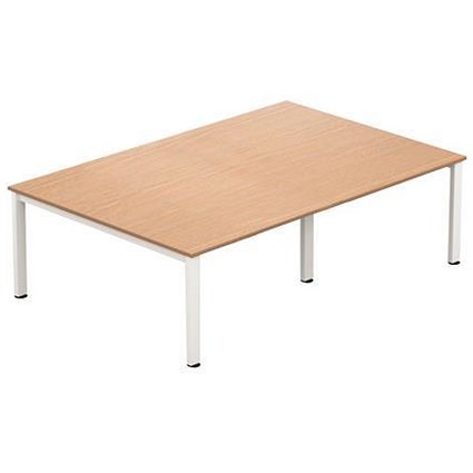 Sonix Meeting Table / White Legs / 2400mm / Beech