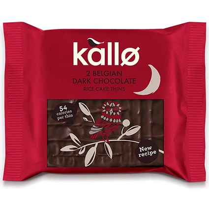 Kallo Gluten-free Dark Chocolate Rice Cake Thins - Pack of 21