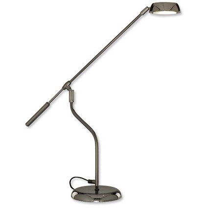 Idelec Task Lamp Low Energy 9W Halogen Adjustable Angled Head H840mm Black Chrome