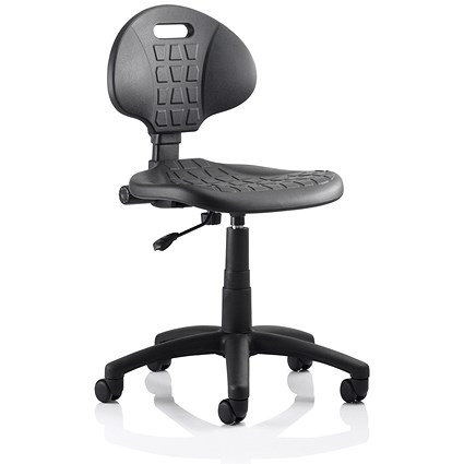 Trexus Malaga Task Operator Chair, Polyurethane Seat And Back, Black
